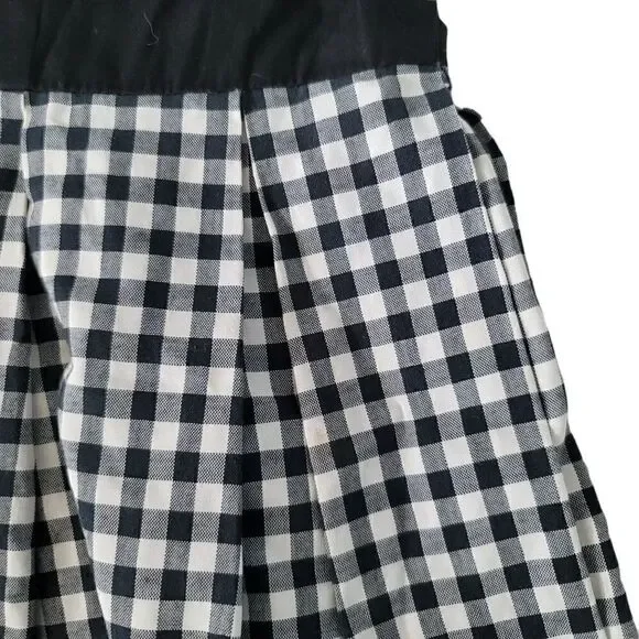 Vintage 50's 60's Handmade Gingham Fit and Flare in Black/White Dress Size Med - Picture 8 of 10